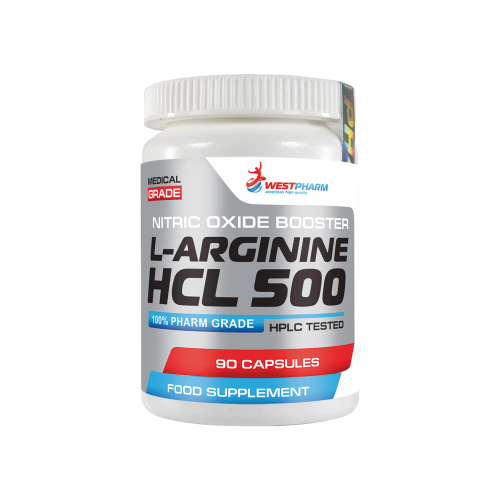 L-Arginine HCL 500 (90капс/500мг) (WestPharm),